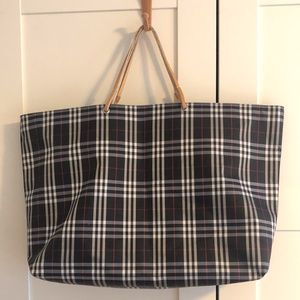 Authentic Burberry Plaid Open Tote